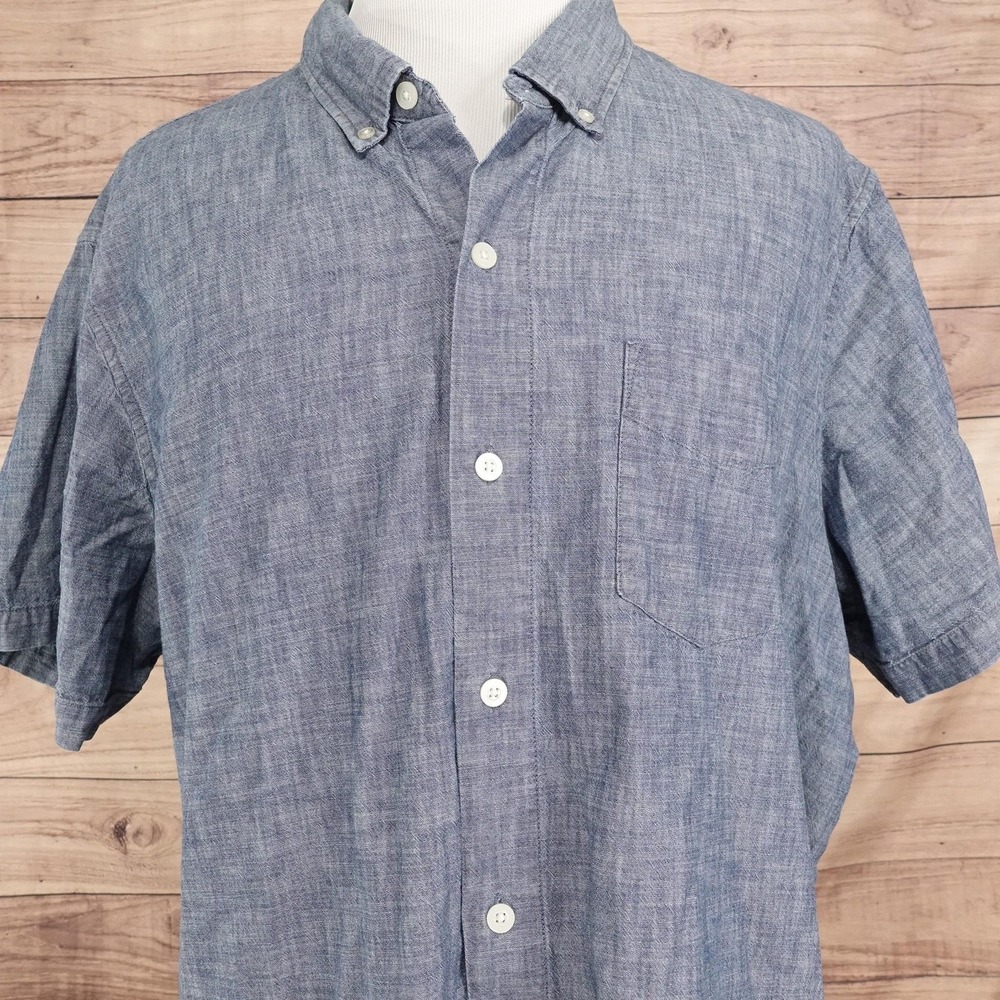 Bonobos Shirt Mens 3XL Blue Chambray Short Sleeve Button-Up Prominent Fit